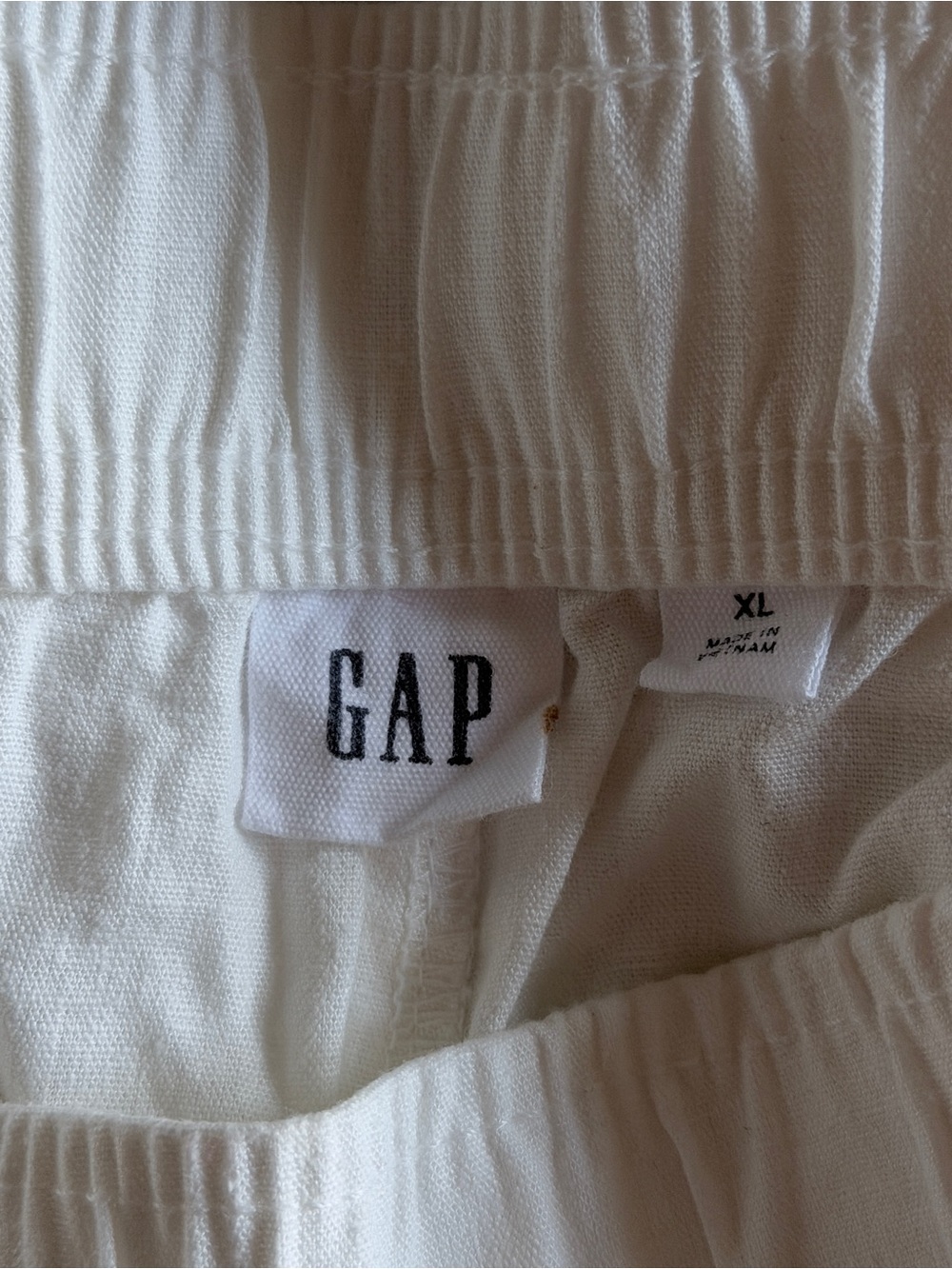 NWT Mid-Rise Linen-Blend Easy Barrel Pant by Gap XL White - Picture 4 of 9